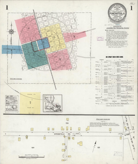 Sanborn Fire Insurance Map from Ponchatoula, Tangipahoa Parish, Louisiana. (1925) – Historic Sanborn Fire Insurance Map Print