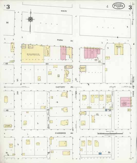 Sanborn Fire Insurance Map from Pharr, Hidalgo County, Texas (1925), Sheet #0003 - Historic Sanborn Fire Insurance Map Print, vintage old map wall art, antique decor, genealogy gift, Texas Texas map