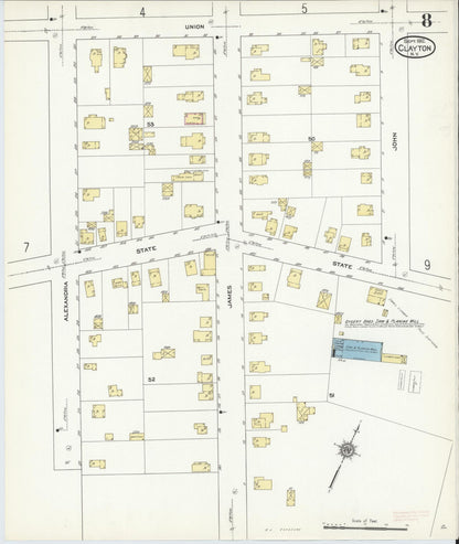 Sanborn Fire Insurance Map from Clayton, Jefferson County, New York (1912), Sheet #0008 - Complete Map Set gallery image, historic Sanborn map, vintage wall art, New York New York