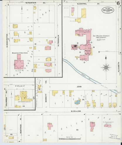 Sanborn Fire Insurance Map from Delaware, Delaware County, Ohio (1901), Sheet #0006 - Complete Map Set gallery image, historic Sanborn map, vintage wall art, Sanborn Fire Insurance Map from Delaware Delaware