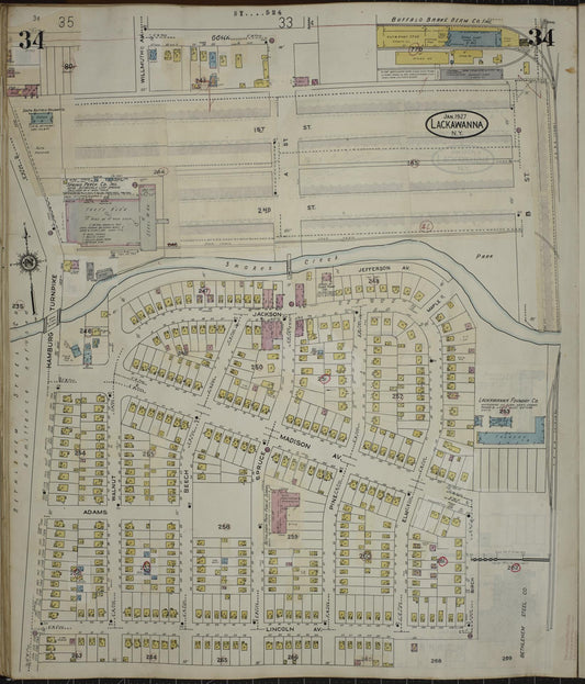Sanborn Fire Insurance Map from Lackawanna, Erie County, New York (1950), Sheet #0034 - Historic Sanborn Fire Insurance Map Print, vintage old map wall art, antique decor, genealogy gift, New York New York map