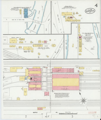 Sanborn Fire Insurance Map from Despatch, Monroe County, New York (1906), Sheet #0004 - Complete Map Set gallery image, historic Sanborn map, vintage wall art, New York New York
