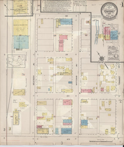 Sanborn Fire Insurance Map from Tonasket, Okanogan County, Washington (1945), Sheet #0001 - Complete Map Set gallery image, historic Sanborn map, vintage wall art, Washington Washington