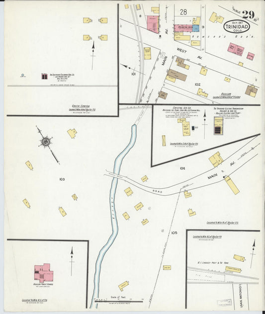 Sanborn Fire Insurance Map from Trinidad, Las Animas County, Colorado (1917), Sheet #0029 - Historic Sanborn Fire Insurance Map Print, vintage old map wall art, antique decor, genealogy gift, Colorado Colorado map