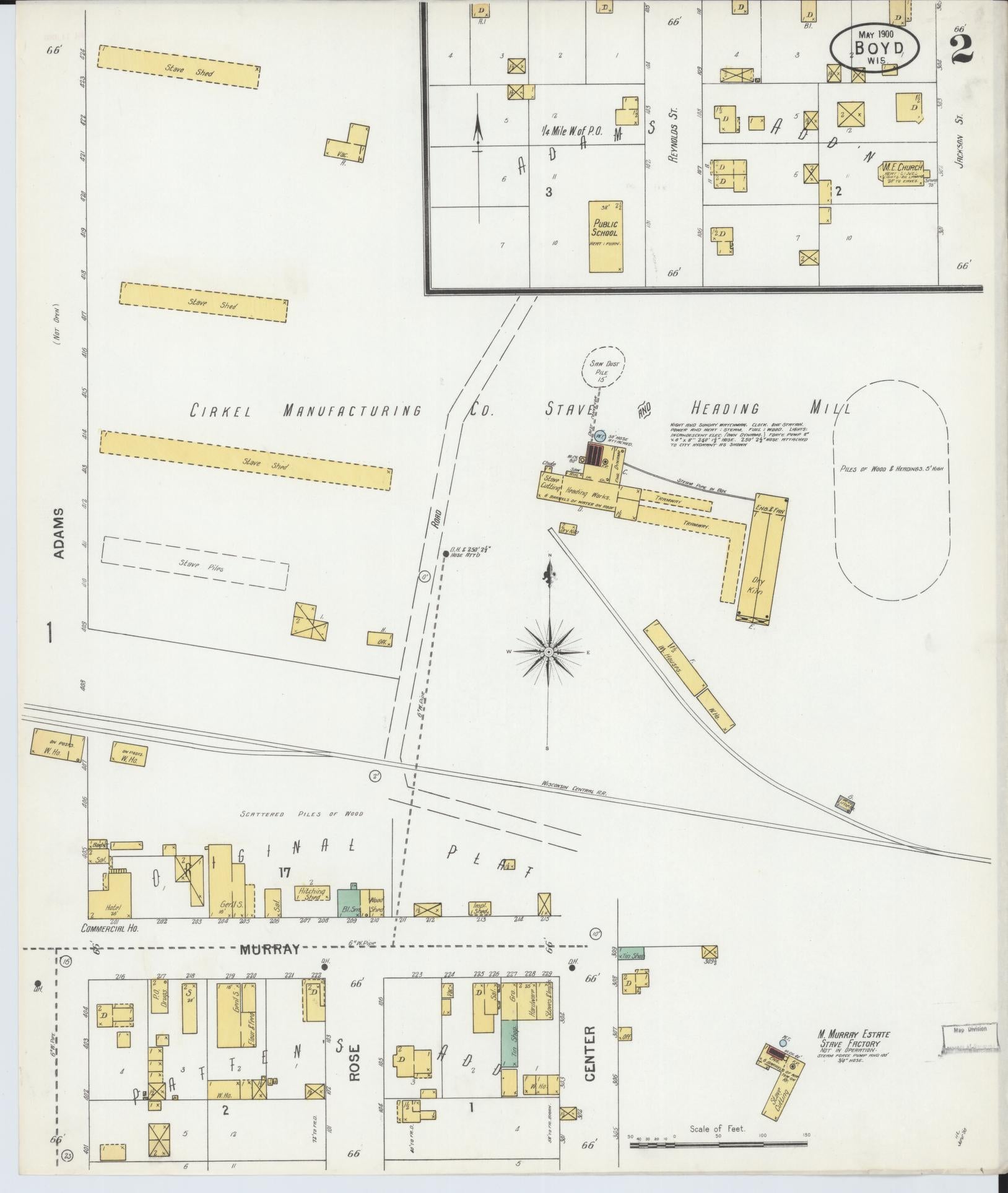 Sanborn Fire Insurance Map from Boyd, Chippewa County, Wisconsin (1900), Sheet #0002 - Complete Map Set gallery image, historic Sanborn map, vintage wall art, Wisconsin Wisconsin