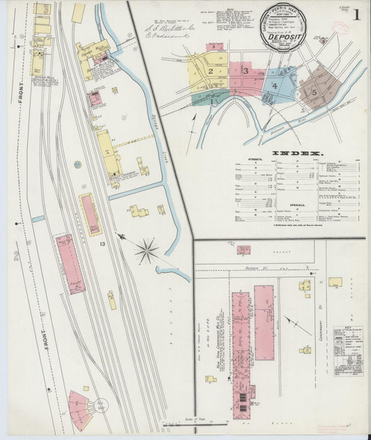 Sanborn Fire Insurance Map from Deposit, Broome And Delaware Counties, New York. (1894) – Historic Sanborn Fire Insurance Map Print