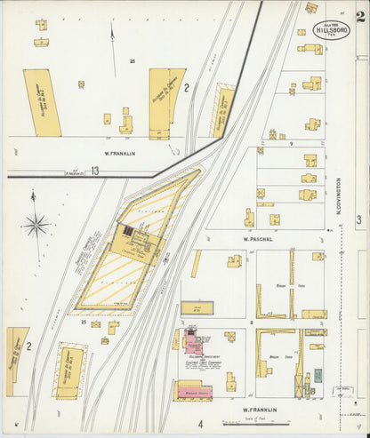 Sanborn Fire Insurance Map from Hillsboro, Hill County, Texas (1900), Sheet #0002 - Historic Sanborn Fire Insurance Map Print, vintage old map wall art, antique decor, genealogy gift, Texas Texas map