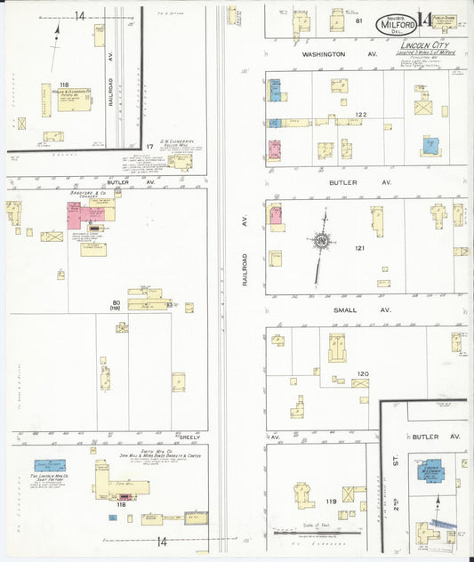 Sanborn Fire Insurance Map from Milford, Kent And Sussex Counties, Delaware (1919), Sheet #0014 - Historic Sanborn Fire Insurance Map Print, vintage old map wall art, antique decor, genealogy gift, Delaware Delaware map