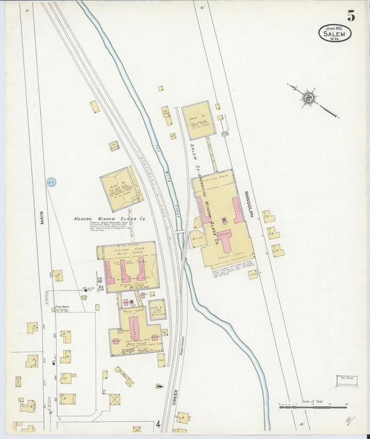 Sanborn Fire Insurance Map from Salem, Harrison County, West Virginia (1912), Sheet #0005 - Historic Sanborn Fire Insurance Map Print, vintage old map wall art, antique decor, genealogy gift, West Virginia West Virginia map
