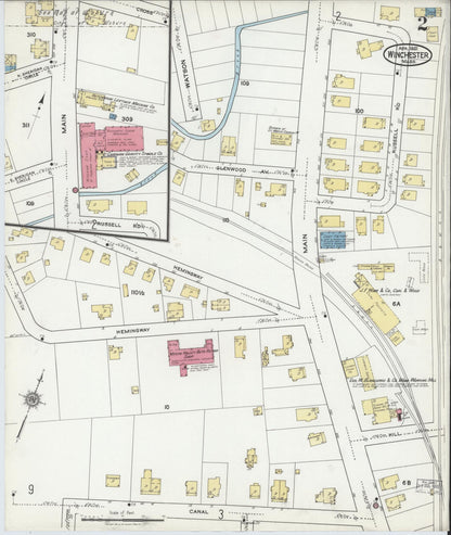 Sanborn Fire Insurance Map from Winchester, Middlesex County, Massachusetts (1921), Sheet #0002 - Historic Sanborn Fire Insurance Map Print, vintage old map wall art, antique decor, genealogy gift, Massachusetts Massachusetts map