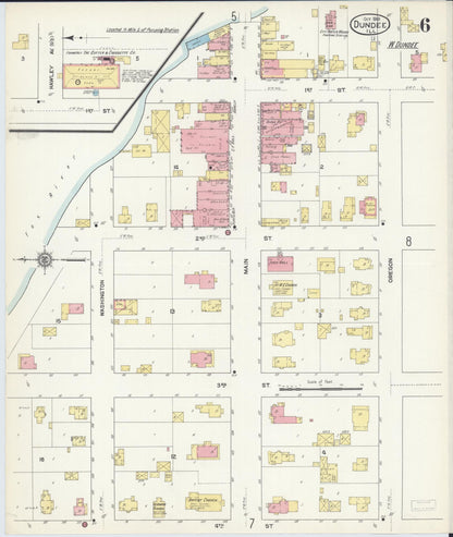Sanborn Fire Insurance Map from Dundee, Kane County, Illinois (1912), Sheet #0006 - Complete Map Set gallery image, historic Sanborn map, vintage wall art, Illinois Illinois