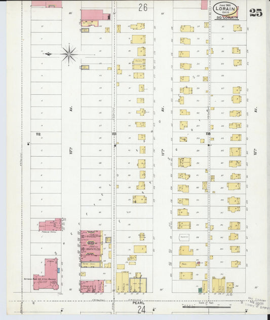Sanborn Fire Insurance Map from Lorain, Lorain County, Ohio (1905), Sheet #0025 - Historic Sanborn Fire Insurance Map Print, vintage old map wall art, antique decor, genealogy gift, Ohio Ohio map