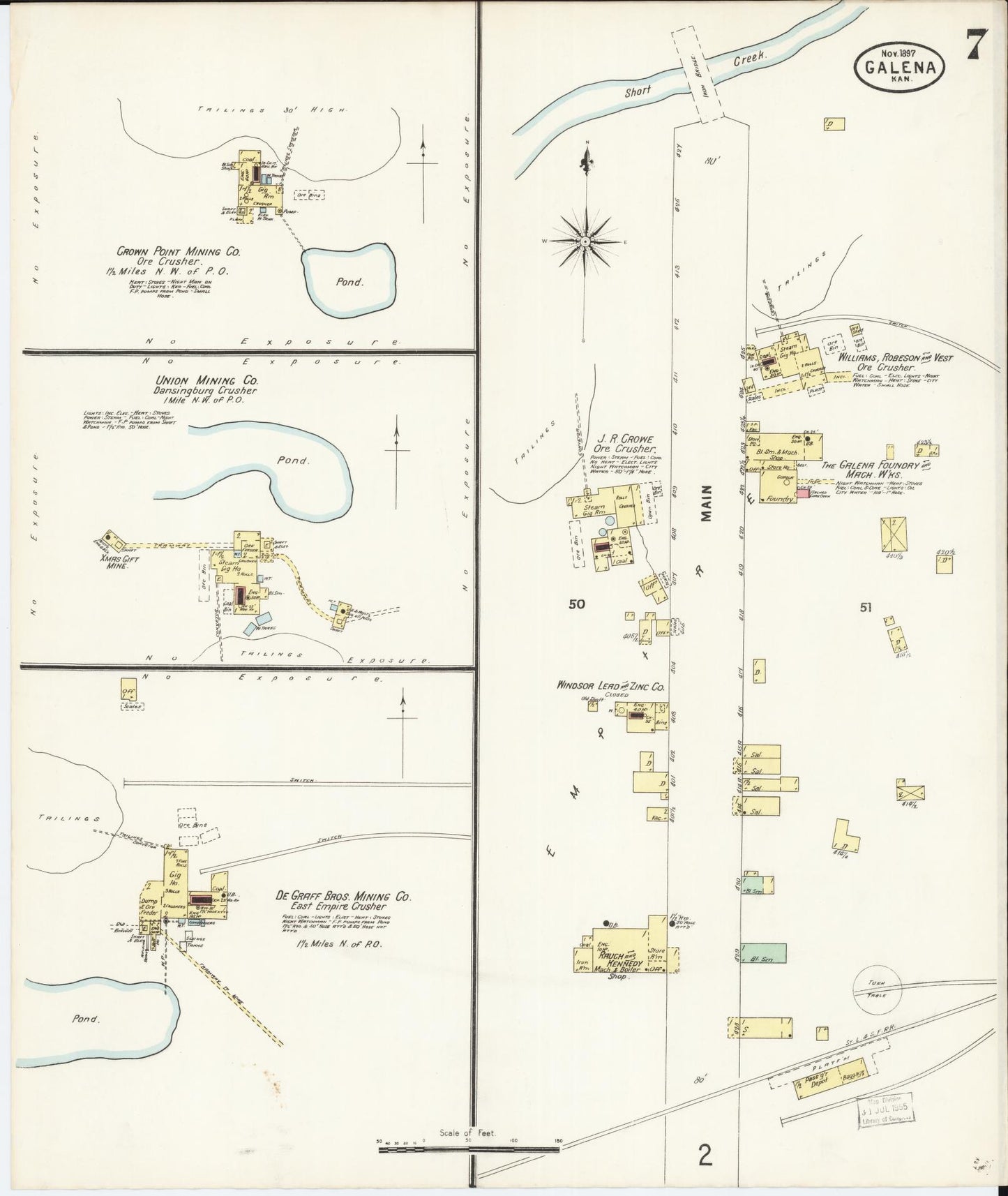 Sanborn Fire Insurance Map from Galena, Cherokee County, Kansas (1897), Sheet #0007 - Complete Map Set gallery image, historic Sanborn map, vintage wall art, Kansas Kansas
