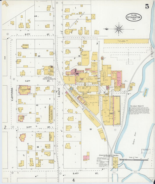 Sanborn Fire Insurance Map from Stoughton, Dane County, Wisconsin (1904), Sheet #0005 - Historic Sanborn Fire Insurance Map Print, vintage old map wall art, antique decor, genealogy gift, Wisconsin Wisconsin map