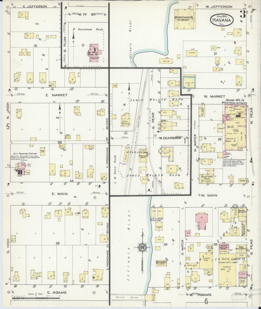 Sanborn Fire Insurance Map from Havana, Mason County, Illinois (1914), Sheet #0003 - Historic Sanborn Fire Insurance Map Print, vintage old map wall art, antique decor, genealogy gift, Illinois Illinois map