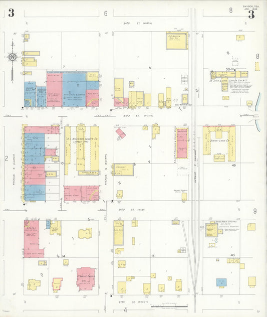 Sanborn Fire Insurance Map from Snyder, Scurry County, Texas (1936), Sheet #0003 - Historic Sanborn Fire Insurance Map Print, vintage old map wall art, antique decor, genealogy gift, Texas Texas map