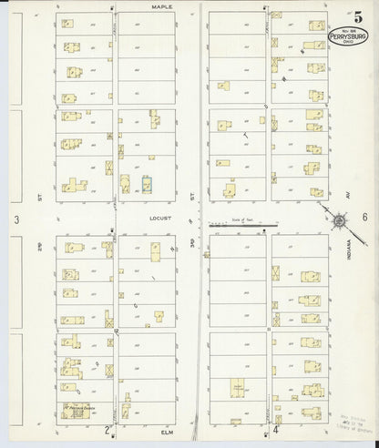 Sanborn Fire Insurance Map from Perrysburg, Wood County, Ohio (1914), Sheet #0005 - Complete Map Set gallery image, historic Sanborn map, vintage wall art, Ohio Ohio