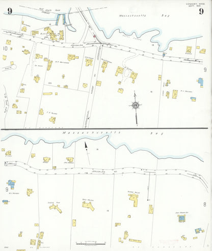 Sanborn Fire Insurance Map from Cohasset, Norfolk County, Massachusetts (1935), Sheet #0009 - Complete Map Set gallery image, historic Sanborn map, vintage wall art, Massachusetts Massachusetts