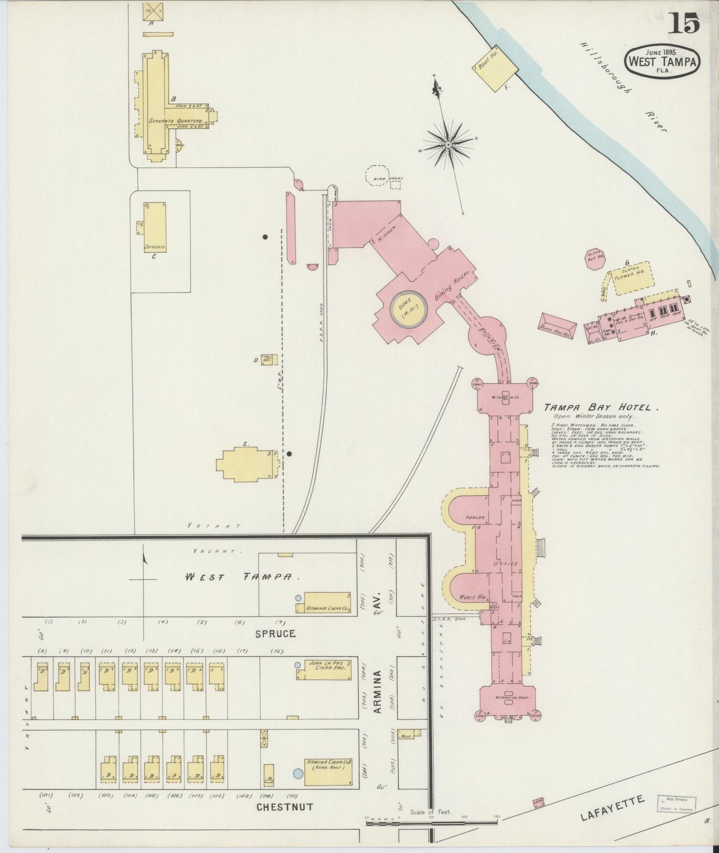 Sanborn Fire Insurance Map from Tampa, Hillsborough County, Florida (1895), Sheet #0019 - Complete Map Set gallery image, historic Sanborn map, vintage wall art, Florida Florida