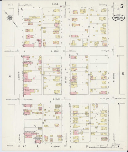 Sanborn Fire Insurance Map from Mankato, Blue Earth County, Minnesota (1914), Sheet #0005 - Complete Map Set gallery image, historic Sanborn map, vintage wall art, Minnesota Minnesota