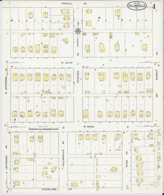 Sanborn Fire Insurance Map from Collinsville, Madison County, Illinois (1915), Sheet #0004 - Historic Sanborn Fire Insurance Map Print, vintage old map wall art, antique decor, genealogy gift, Illinois Illinois map