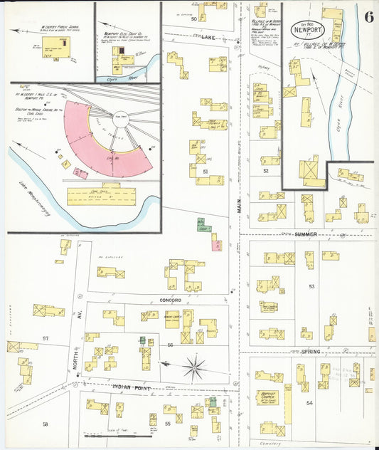 Sanborn Fire Insurance Map from Newport, Orleans County, Vermont (1900), Sheet #0006 - Historic Sanborn Fire Insurance Map Print, vintage old map wall art, antique decor, genealogy gift, Vermont Vermont map