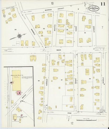 Sanborn Fire Insurance Map from Stoneham, Middlesex County, Massachusetts (1909), Sheet #0011 - Complete Map Set gallery image, historic Sanborn map, vintage wall art, Massachusetts Massachusetts
