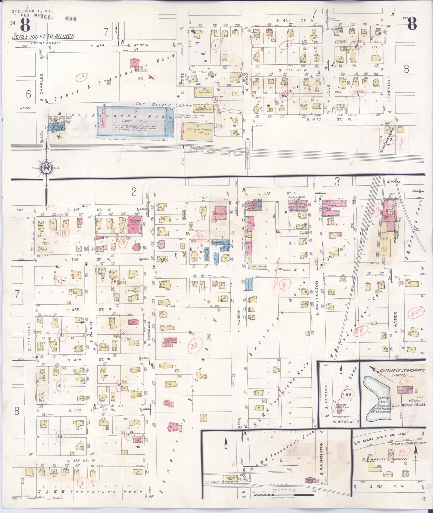 Sanborn Fire Insurance Map from Shelbyville, Shelby County, Illinois (1941), Sheet #0008 - Complete Map Set gallery image, historic Sanborn map, vintage wall art, Illinois Illinois