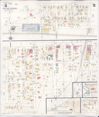 Sanborn Fire Insurance Map from Shelbyville, Shelby County, Illinois (1941), Sheet #0008 - Complete Map Set gallery image, historic Sanborn map, vintage wall art, Illinois Illinois