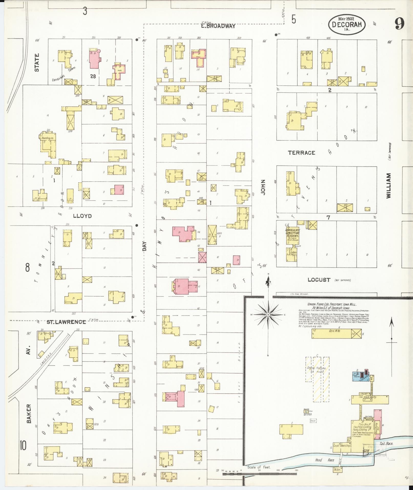 Sanborn Fire Insurance Map from Decorah, Winneshiek County, Iowa (1902), Sheet #0009 - Historic Sanborn Fire Insurance Map Print