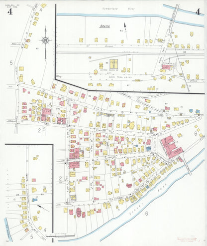 Sanborn Fire Insurance Map from Harlan, Harlan County, Kentucky (1932), Sheet #0004 - Complete Map Set gallery image, historic Sanborn map, vintage wall art, Kentucky Kentucky
