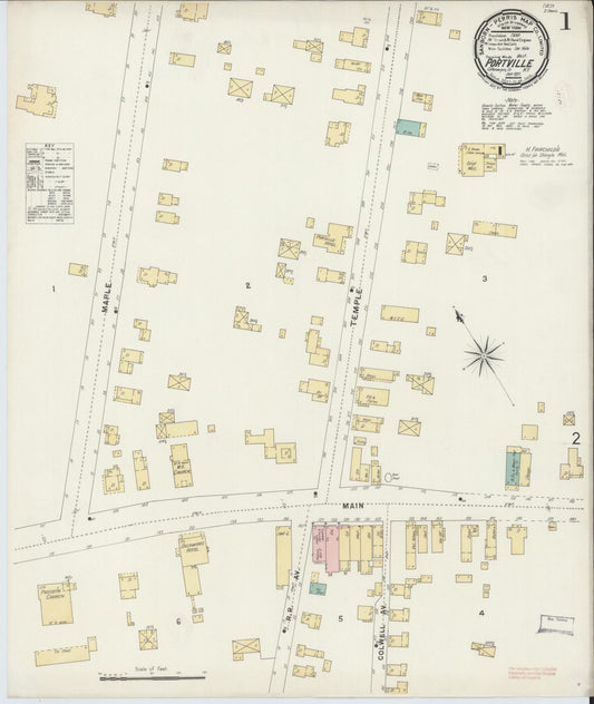Sanborn Fire Insurance Map from Portville, Cattaraugus County, New York (1897), Sheet #0001 - Complete Map Set gallery image, historic Sanborn map, vintage wall art, New York New York