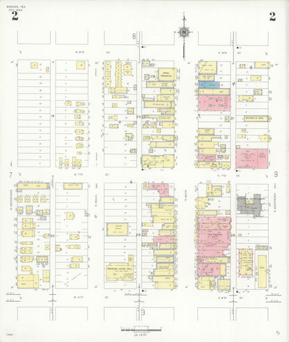 Sanborn Fire Insurance Map from Borger, Hutchinson County, Texas (1940), Sheet #0002 - Historic Sanborn Fire Insurance Map Print, vintage old map wall art, antique decor, genealogy gift, Texas Texas map