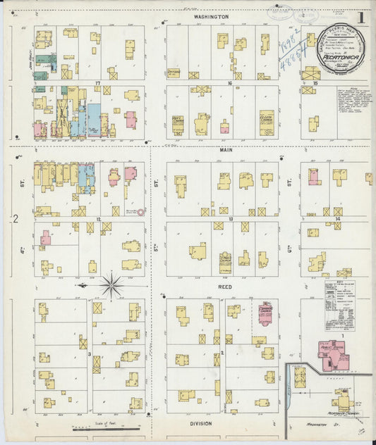 Sanborn Fire Insurance Map from Pecatonica, Winnebago County, Illinois (1898), Sheet #0001 - Historic Sanborn Fire Insurance Map Print, vintage old map wall art, antique decor, genealogy gift, Illinois Illinois map