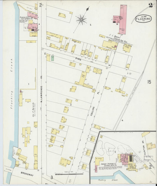 Sanborn Fire Insurance Map from Flushing, Queens County, New York (1897), Sheet #0002 - Complete Map Set gallery image, historic Sanborn map, vintage wall art, New York New York