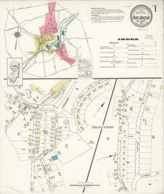 Sanborn Fire Insurance Map from High Bridge, Hunterdon County, New Jersey. (1921) – Historic Sanborn Fire Insurance Map Print