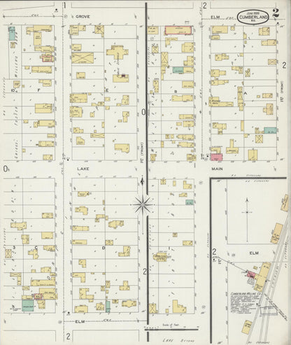 Sanborn Fire Insurance Map from Cumberland, Barron County, Wisconsin (1899), Sheet #0002 - Complete Map Set gallery image, historic Sanborn map, vintage wall art, Wisconsin Wisconsin