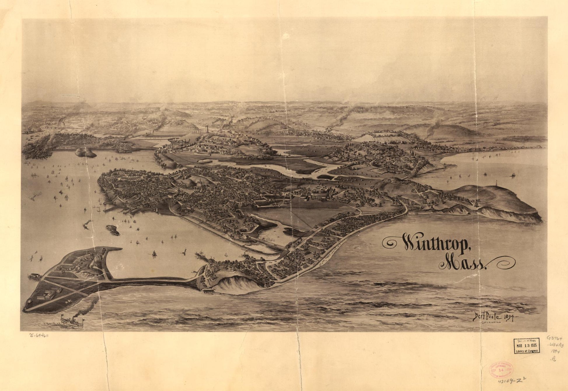 Winthrop, Mass. (1894) – Historic Bird’s-Eye View Panorama Print
