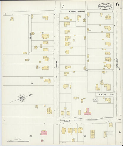 Sanborn Fire Insurance Map from Nicholasville, Jessamine County, Kentucky (1897), Sheet #0006 - Complete Map Set gallery image, historic Sanborn map, vintage wall art, Kentucky Kentucky