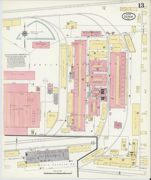 Sanborn Fire Insurance Map from Depew, Erie County, New York (1911), Sheet #0012 - Historic Sanborn Fire Insurance Map Print, vintage old map wall art, antique decor, genealogy gift, New York New York map