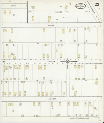 Sanborn Fire Insurance Map from Old Forge, Lackawanna County, Pennsylvania (1914), Sheet #0023 - Historic Sanborn Fire Insurance Map Print, vintage old map wall art, antique decor, genealogy gift, Pennsylvania Pennsylvania map