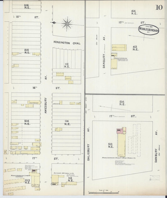 Sanborn Fire Insurance Map from Middlesboro, Bell County, Kentucky (1891), Sheet #0010 - Historic Sanborn Fire Insurance Map Print, vintage old map wall art, antique decor, genealogy gift, Kentucky Kentucky map