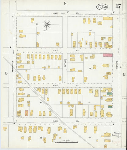 Sanborn Fire Insurance Map from Olean, Cattaraugus County, New York (1904), Sheet #0017 - Complete Map Set gallery image, historic Sanborn map, vintage wall art, New York New York