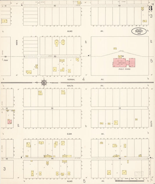 Sanborn Fire Insurance Map from Burley, Cassia County, Idaho (1915), Sheet #0003 - Historic Sanborn Fire Insurance Map Print, vintage old map wall art, antique decor, genealogy gift, Idaho Idaho map