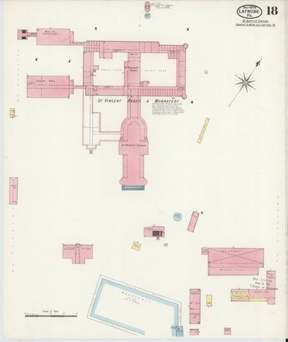 Sanborn Fire Insurance Map from Latrobe, Westmoreland County, Pennsylvania (1909), Sheet #0018 - Historic Sanborn Fire Insurance Map Print, vintage old map wall art, antique decor, genealogy gift, Pennsylvania Pennsylvania map