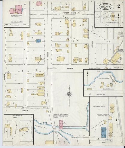 Sanborn Fire Insurance Map from Bellaire, Antrim County, Michigan (1920), Sheet #0002 - Complete Map Set gallery image, historic Sanborn map, vintage wall art, Michigan Michigan