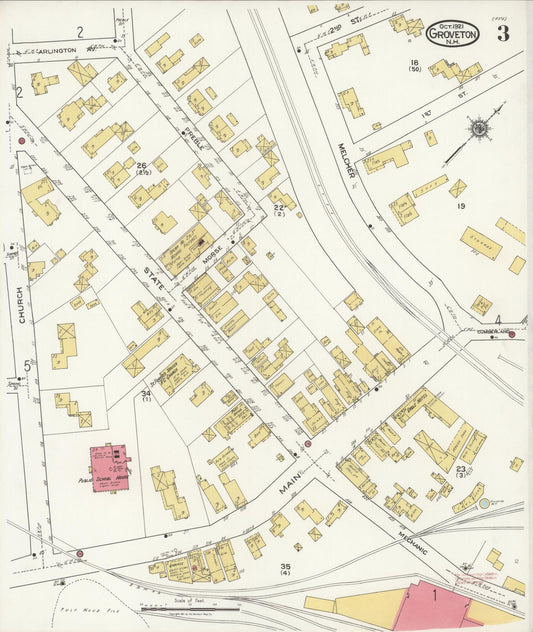 Sanborn Fire Insurance Map from Groveton, Coos County, New Hampshire (1921), Sheet #0003 - Historic Sanborn Fire Insurance Map Print, vintage old map wall art, antique decor, genealogy gift, New Hampshire New Hampshire map