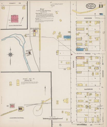 Sanborn Fire Insurance Map from Hurley, Iron County, Wisconsin (1922), Sheet #0013 - Complete Map Set gallery image, historic Sanborn map, vintage wall art, Wisconsin Wisconsin