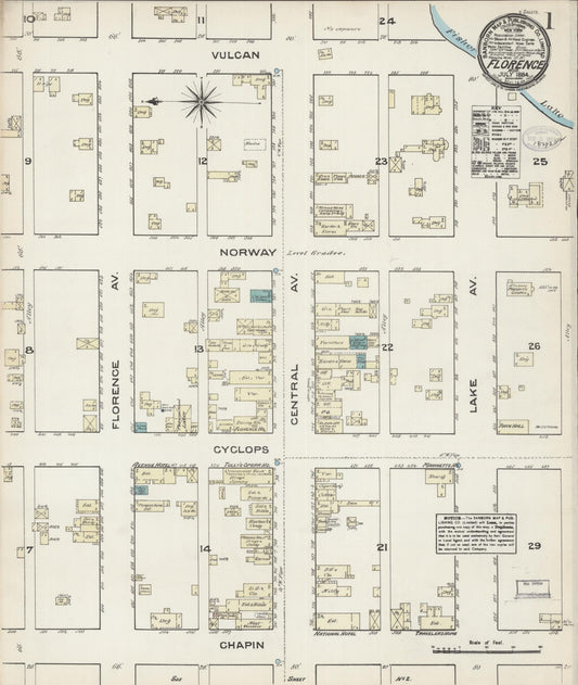 Sanborn Fire Insurance Map from Florence, Florence County, Wisconsin (1884), Sheet #0001 - Complete Map Set gallery image, historic Sanborn map, vintage wall art, Wisconsin Wisconsin