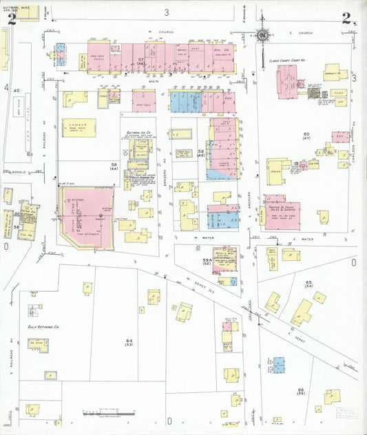 Sanborn Fire Insurance Map from Quitman, Clarke County, Mississippi (1951), Sheet #0002 - Historic Sanborn Fire Insurance Map Print, vintage old map wall art, antique decor, genealogy gift, Mississippi Mississippi map